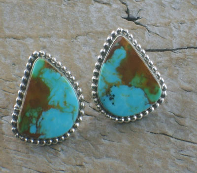 Native American Earrings Pilot Mountain Turquoise